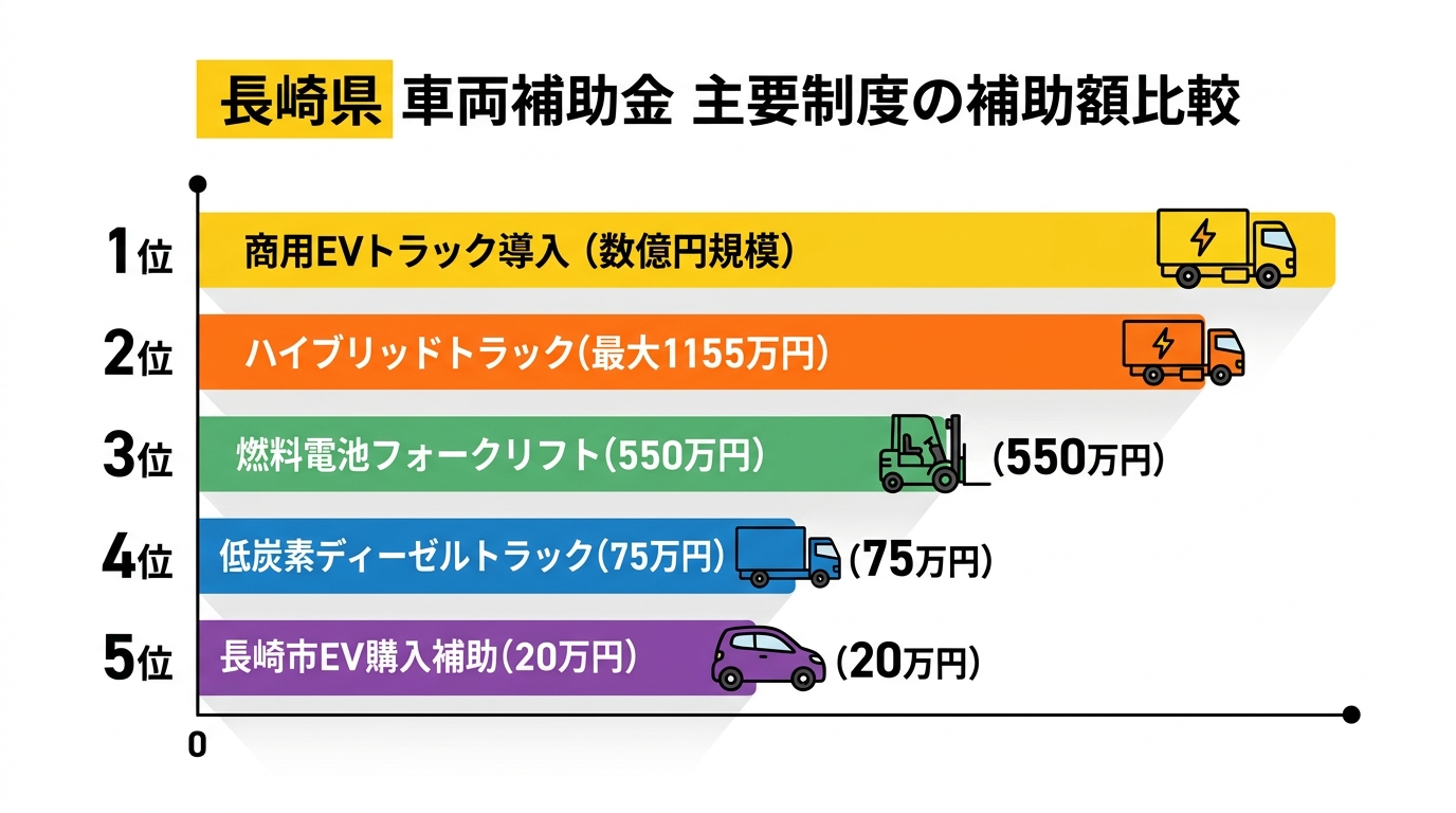 長崎県 車両補助金 主要制度比較