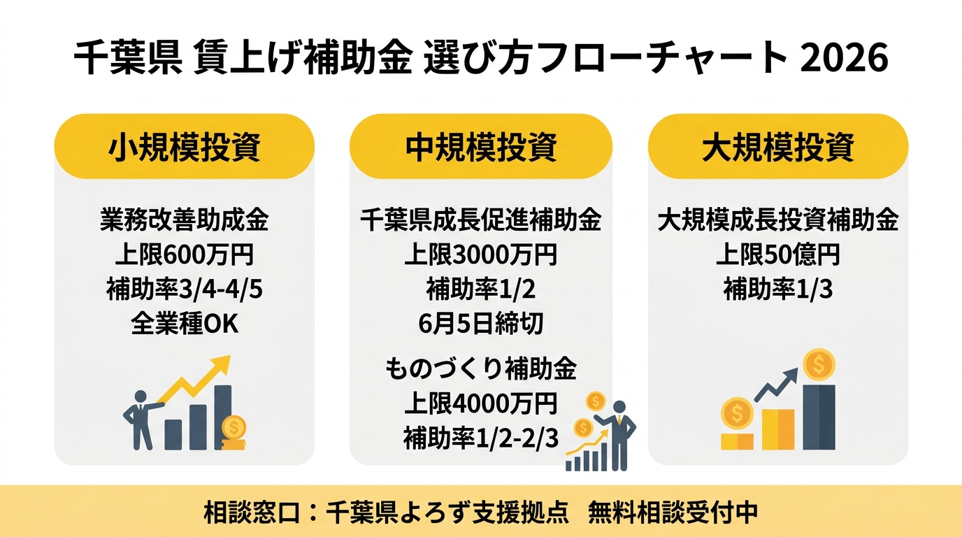 賃上げ補助金比較フロー図