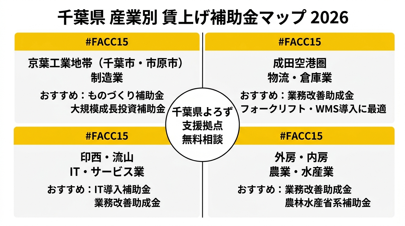 産業別賃上げ補助金マップ