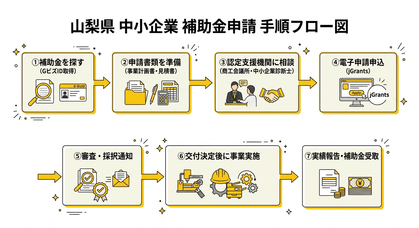 山梨県中小企業補助金申請フロー