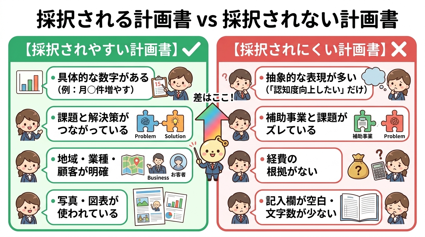 採択される計画書と採択されない計画書の違い